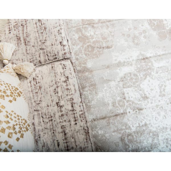 Sofia Salle Garnier Beige 9 ft. x 12 ft. Medallion Area Rug