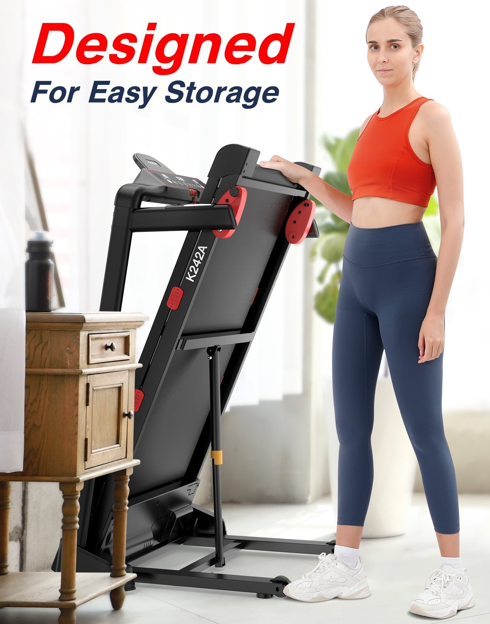 Folding Treadmill Clearance for Home with Adjustable Incline, Smart APP, 8MPH Speed, 250lbs, HiFi Bluetooth Speakers, 15 Programs 3 Modes, 3.0HP Foldable Compact Treadmill Walking Running Machine