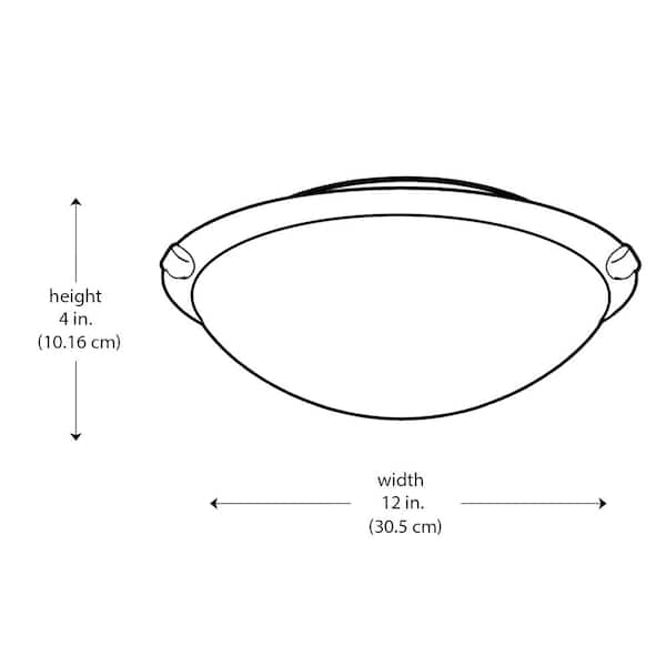 12 in. 2-Light Brushed Nickel Flush Mount Ceiling Light Fixture with Marbleized Glass Shade