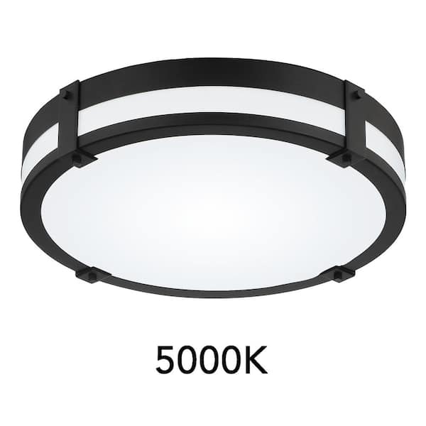 18 in. Winslow Natural Iron Integrated Selectable CCT LED Round Ceiling Light Flush Mount