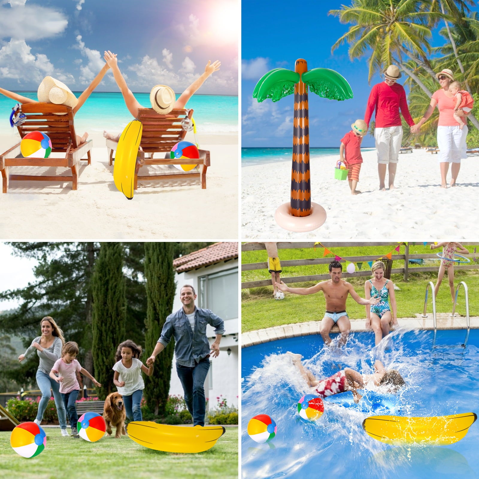 Ucradle Pool Blaster Swimming Pool Raft Float Inflatables Toy with Beach Balls, 9 Pack