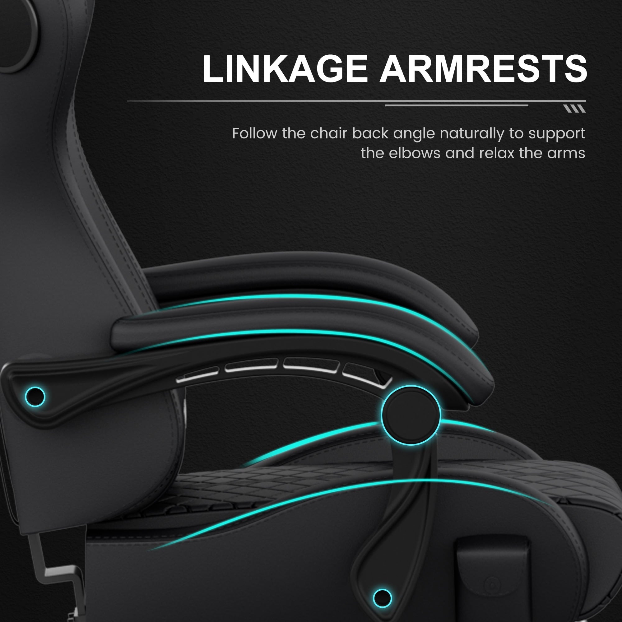 GTRACING GTW-100 Reclining Office Gaming Chair with Bluetooth Speakers and Footrest, Black