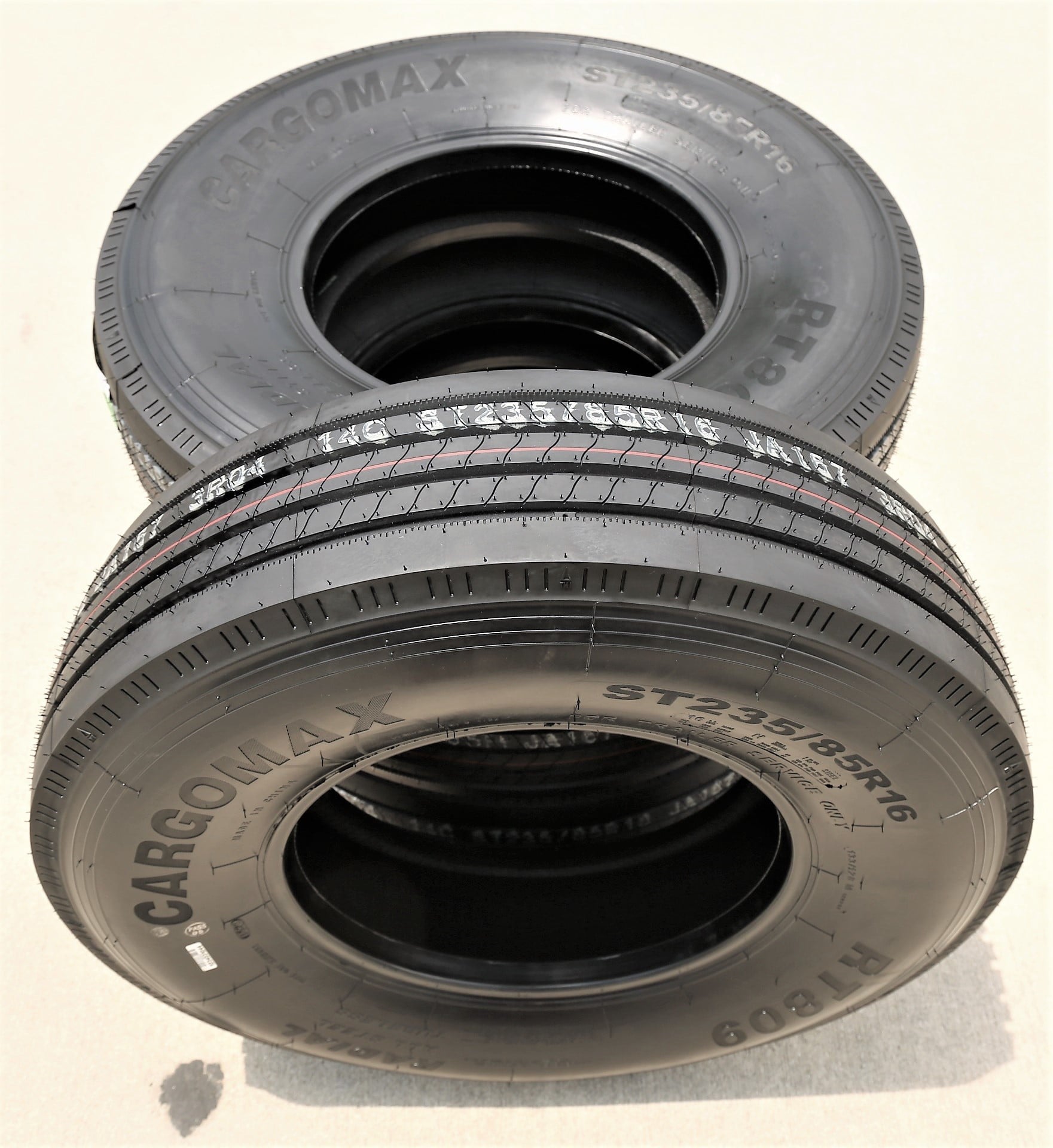 Pair of 2 (TWO) Cargo Max RT809 All Steel ST 235/85R16 Load H 16 Ply Trailer Tires