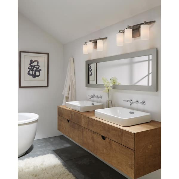 Alturas 3-Light Modern Brushed Nickel Bathroom Vanity Light