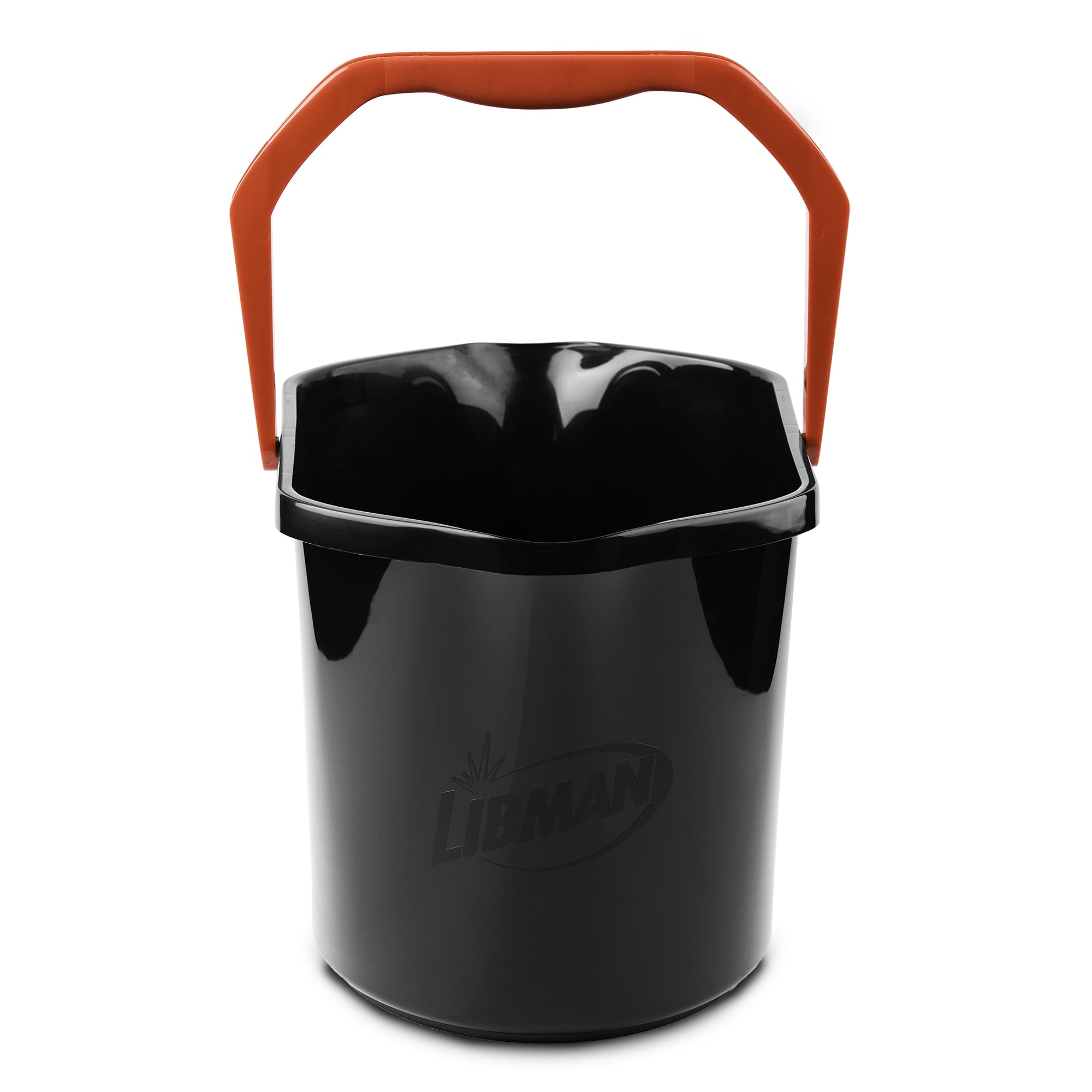 Libman Black and Red High Power 3.5 gal Plastic Utility Bucket, Dual Pour Spouts