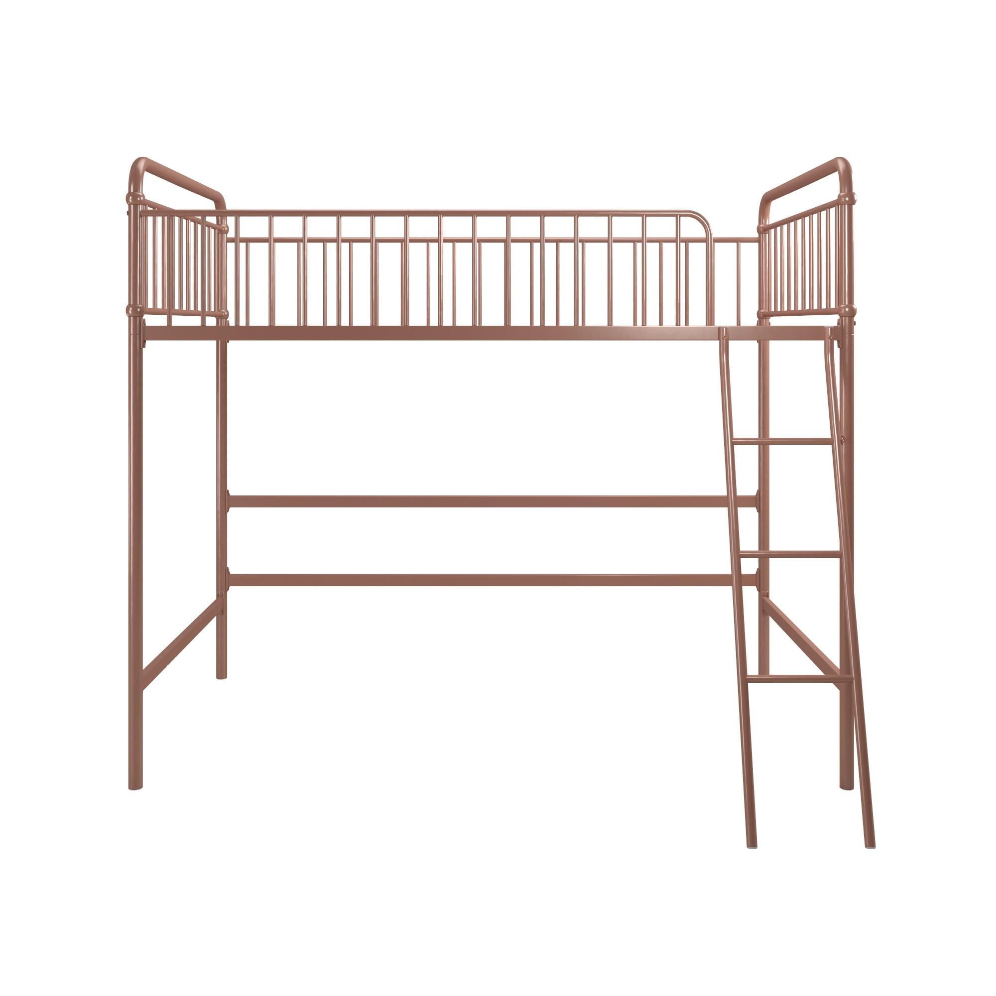 Better Homes & Gardens Kelsey Twin Metal Loft Bed, Rose Gold
