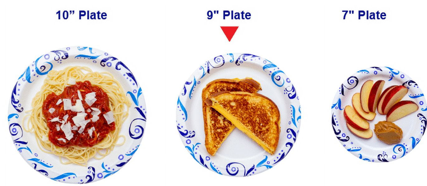 Great Value Everyday Strong, Soak Proof, Microwave Safe, Disposable Paper Plates, 8.5