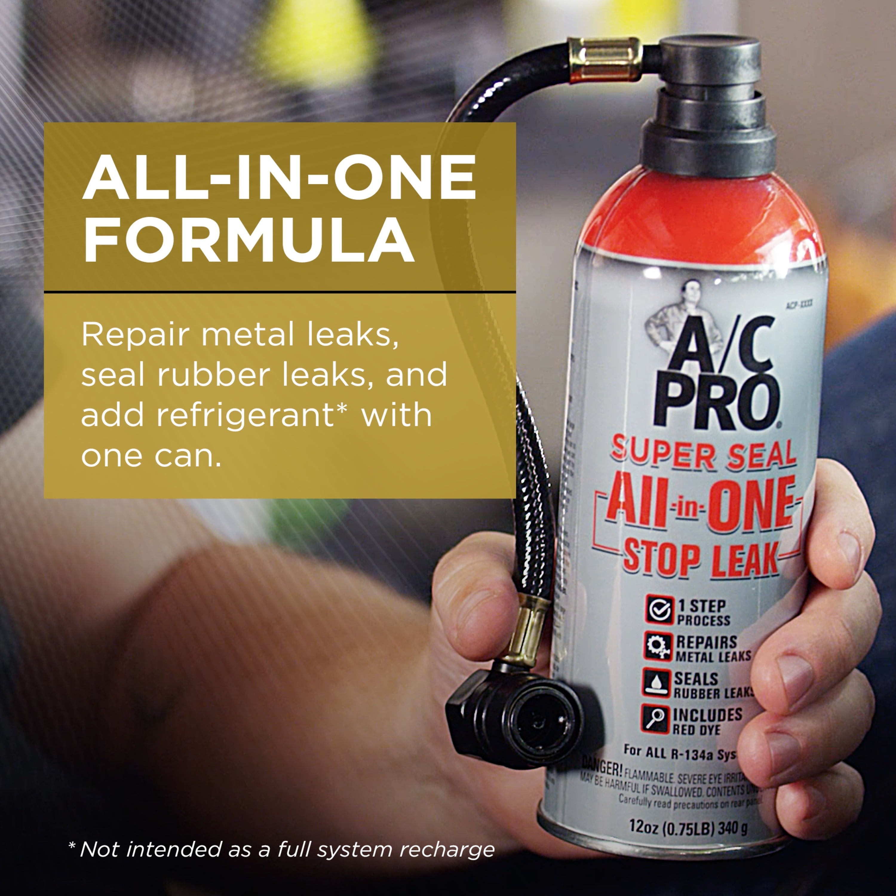 A/C Pro Super Seal All-In-One Stop Leak Charging Kit - 12 OZ