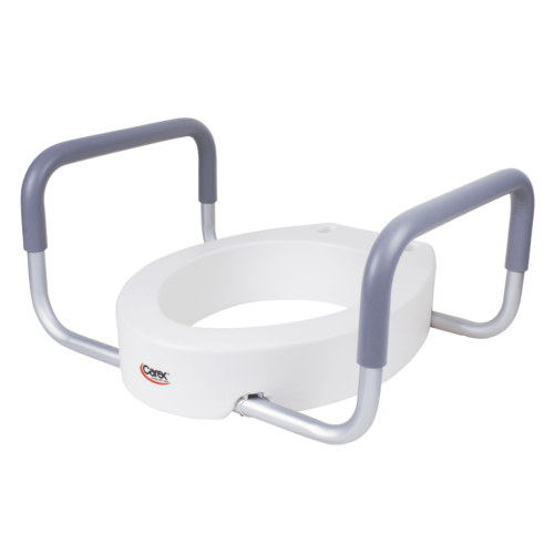 Raised Toilet Seat with Handles, Standard Elongated Toilets