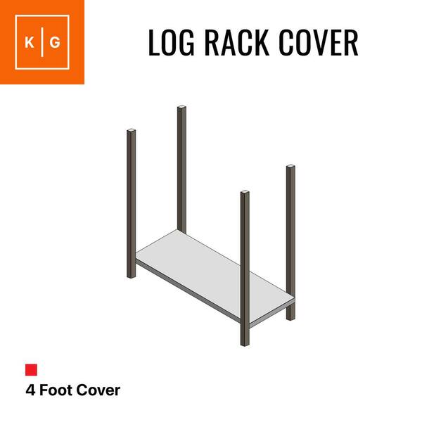 Panther Series 4 ft. Black Log Rack Heavy-Duty Protector Cover