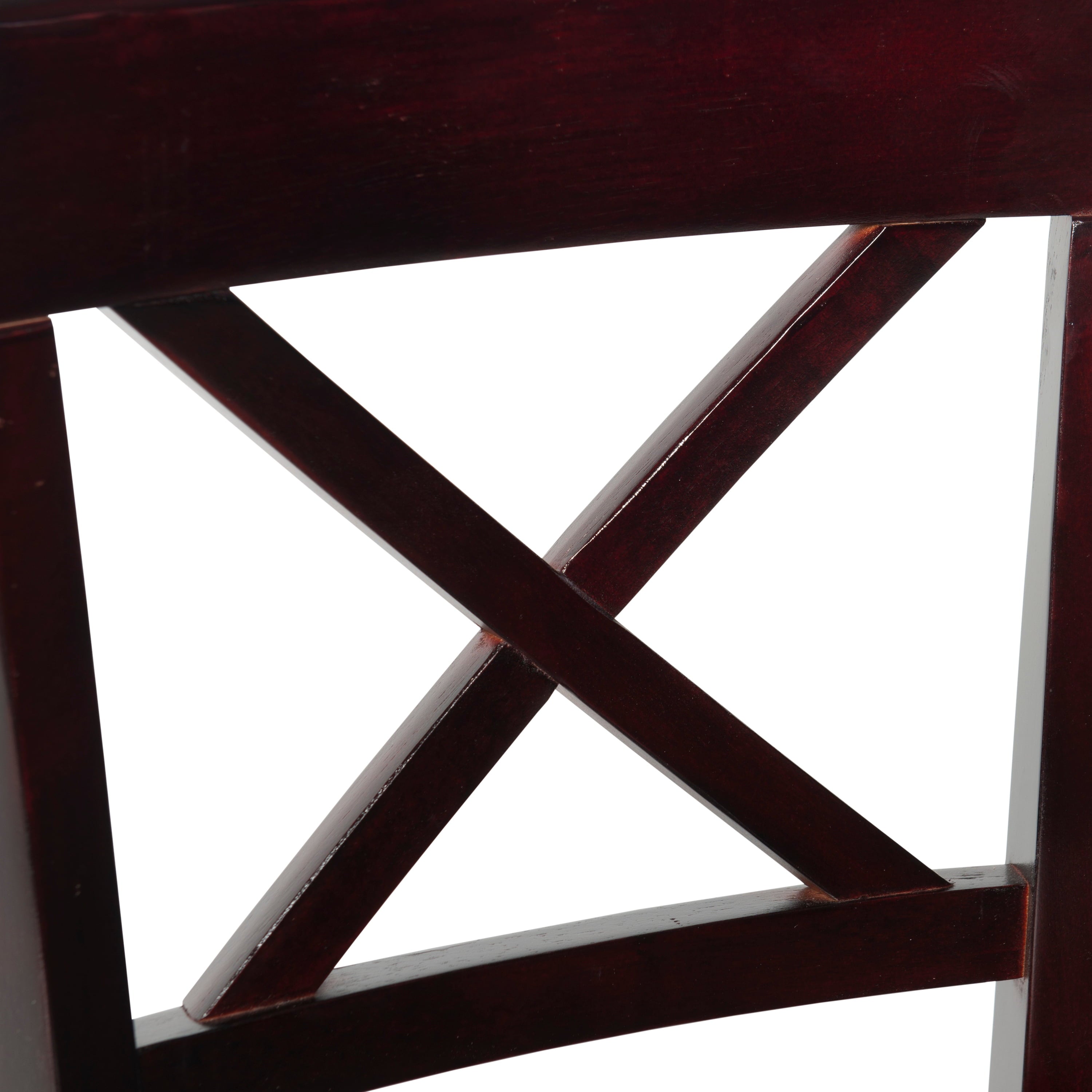 Linon Triena Folding Counter Stool in Dark Cherry with Dark Brown Faux Leather