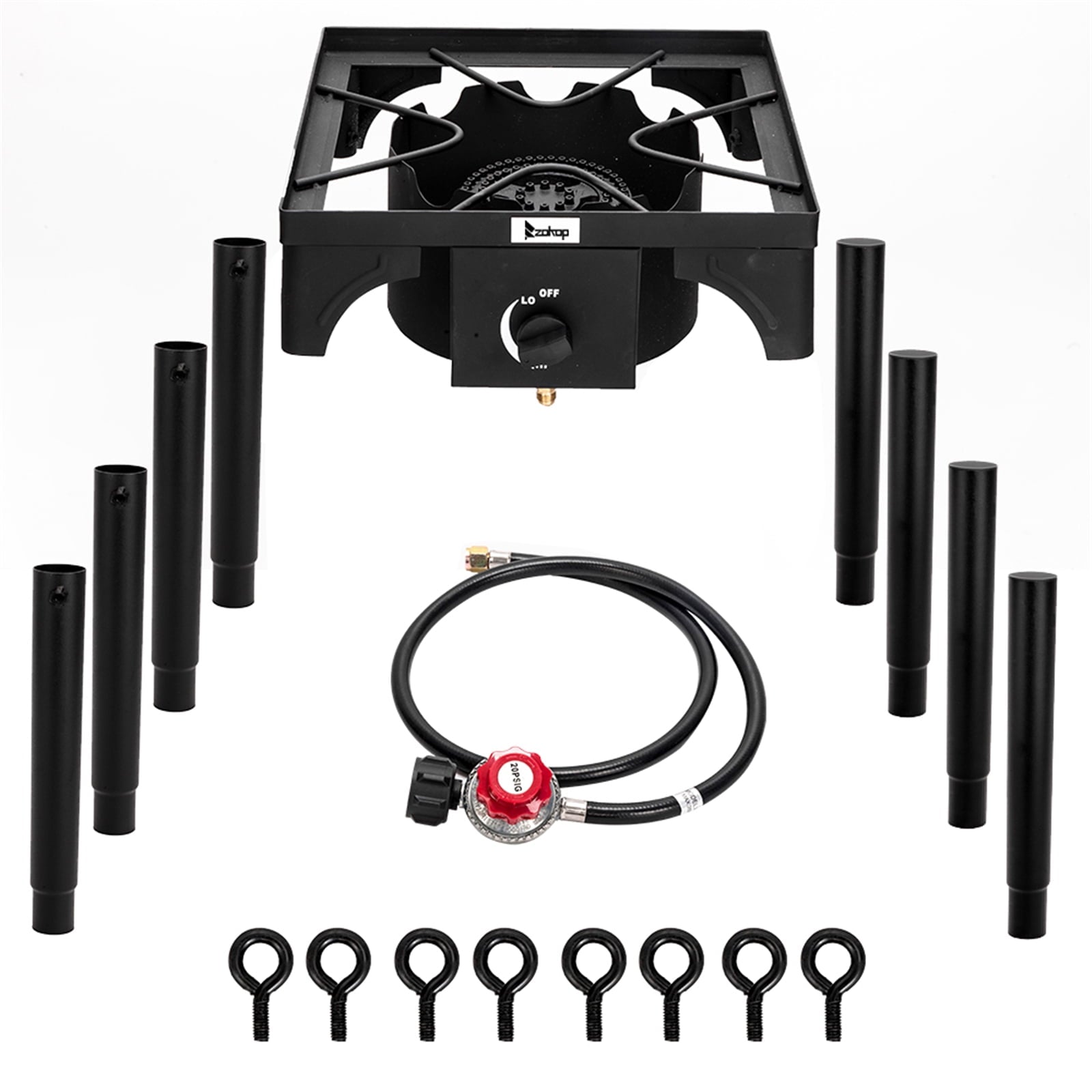 Outdoor Camp Stove High Pressure Propane Gas Cooker Portable Cast Iron Patio Cooking Single Burner