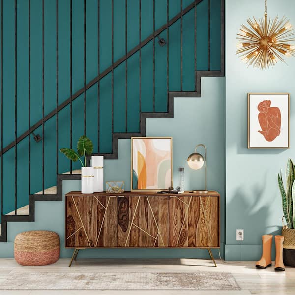 Cappi 20.5 in. Brass Gold Arc Table Lamp with Gold Sphere Shade