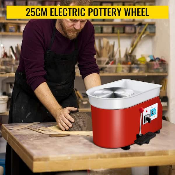 Pottery Wheel 25cm Pottery Forming Machine 250W Electric DIY Clay Tool with Adjustable Feet Lever Pedal
