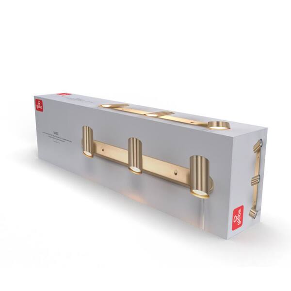 1.85 ft. 3-Light Matte Brass Plug-In Fixed Track Lighting Kit