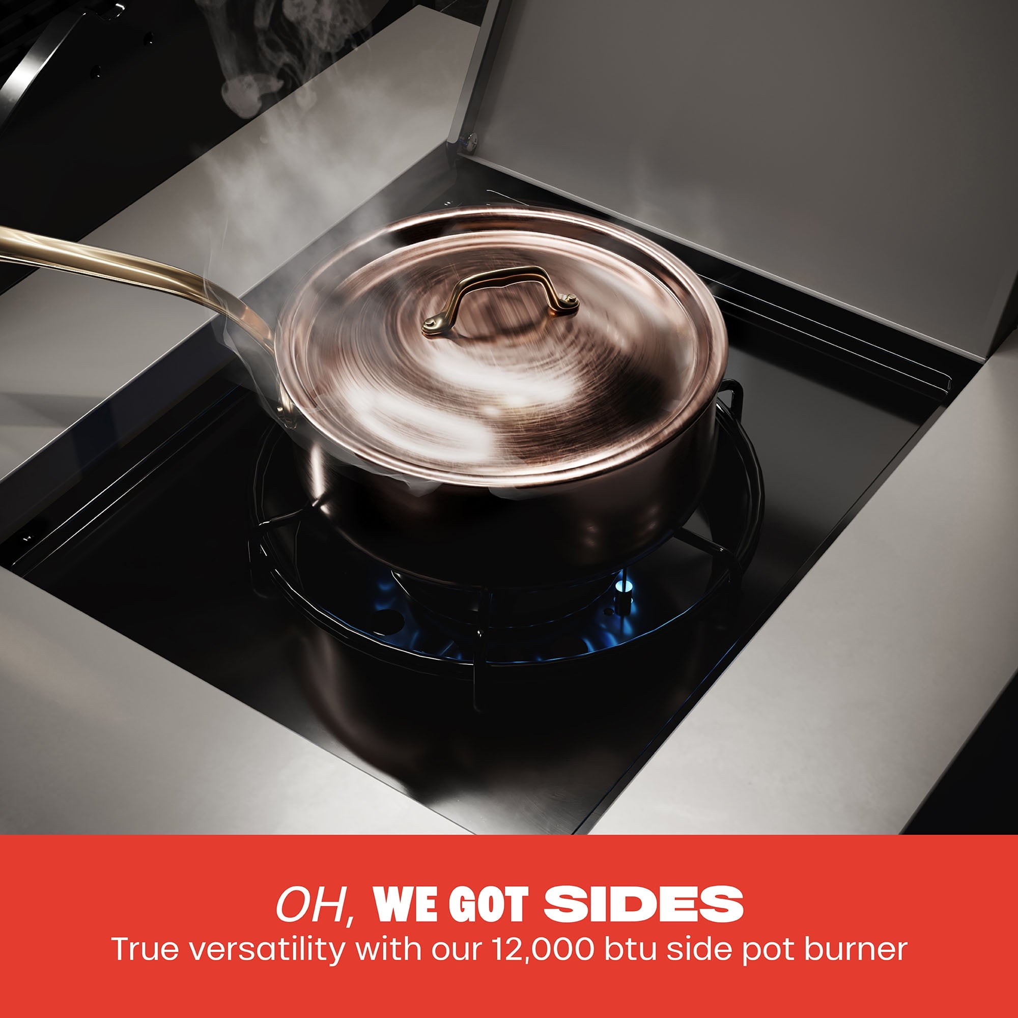 TYTUS 4-Burner Fresno Series Gunmetal Gray + Graphite Stone Island Grill