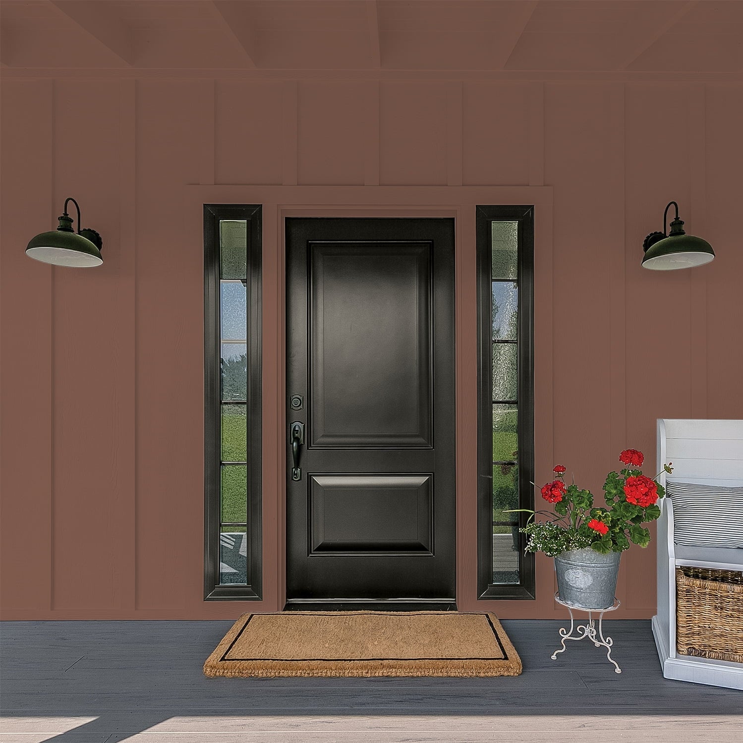 Glidden One Coat Exterior Paint and Primer, Bigfoot / Brown, Gallon, Flat