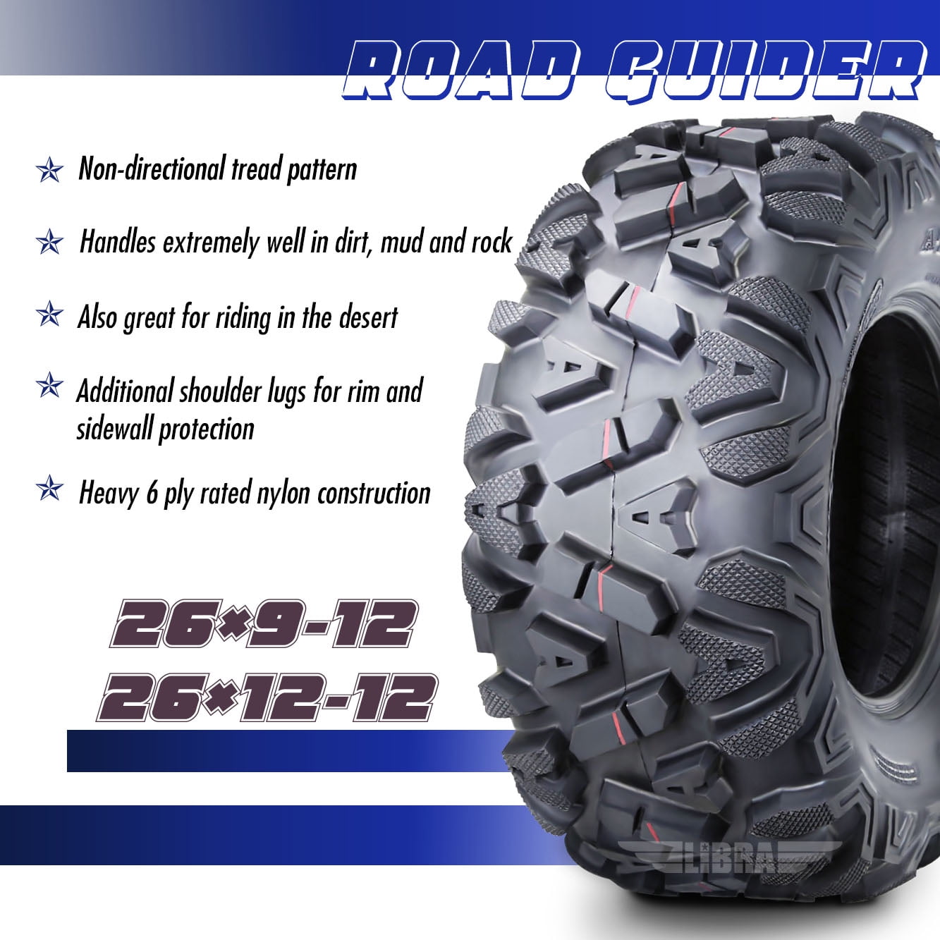 Set 4 ATV UTV Mud Tires 26x9-12 26x9x12 Front & 26x12-12 26x12x12 Rear 6PR
