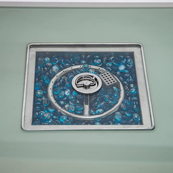 Walbrooke Modern White Patio Square Fire Pit Table with Aluminum Frame