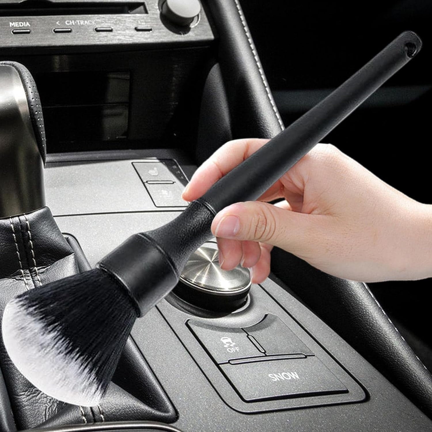 Detailing Brush - Ergonomical Car Interior Cleaning Kit Microfiber,Car Cleaner Auto Instrument Panel Dust Brush for Washing Emblems Wheels Interior Upholstery Air Vents Smashing