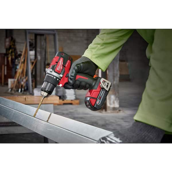 M18 18V Lithium-Ion Brushless Cordless 1/2 in. Compact Drill/Driver Kit with (2) 2.0 Ah Batteries, Charger and Case