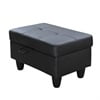 Hommoo Flannel Rectangular Storage Ottoman, Bench Tufted Footrest, Modern Lift Top Pouffe Ottoman for Living Room, Black Grey