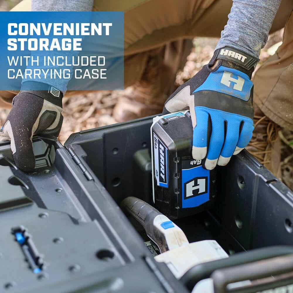 HART 40-Volt 16-inch SUPERCHARGE Battery-Powered Brushless Chainsaw Kit, (1) 4.0 Ah Lithium-Ion Battery