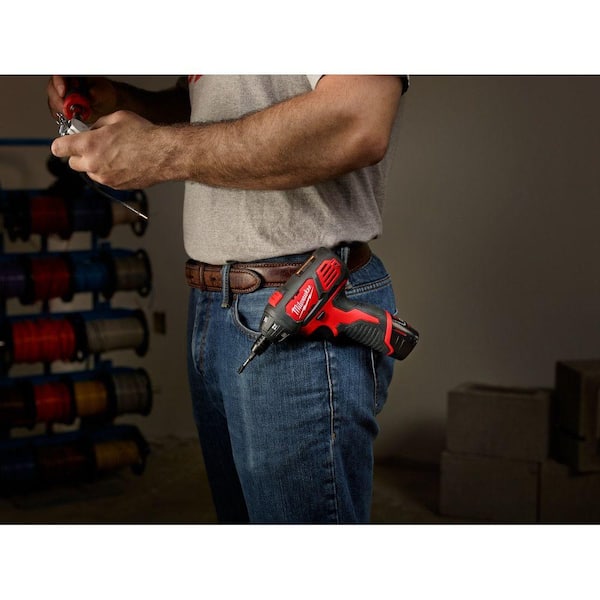 M12 12V Lithium-Ion Cordless 1/4 in. Hex Screwdriver Kit with Two 1.5Ah Batteries, Charger and Tool Bag