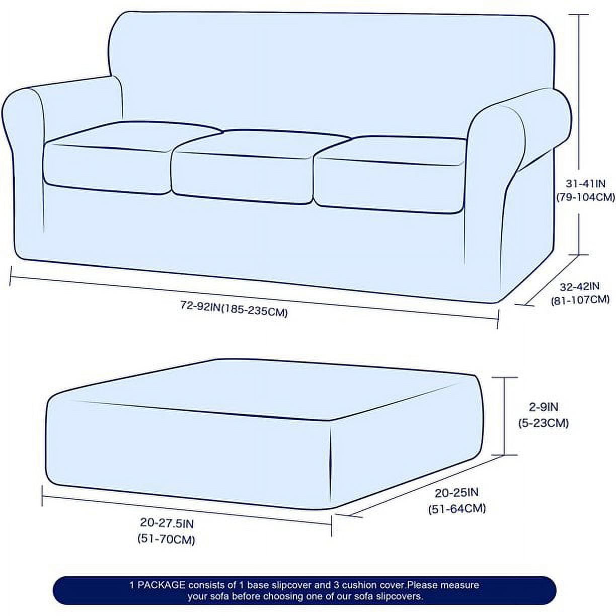 Subrtex 4-Piece Velvet Plush Stretchy Sofa Slipcover with Separate Cushion Covers (Chocolate, Sofa)