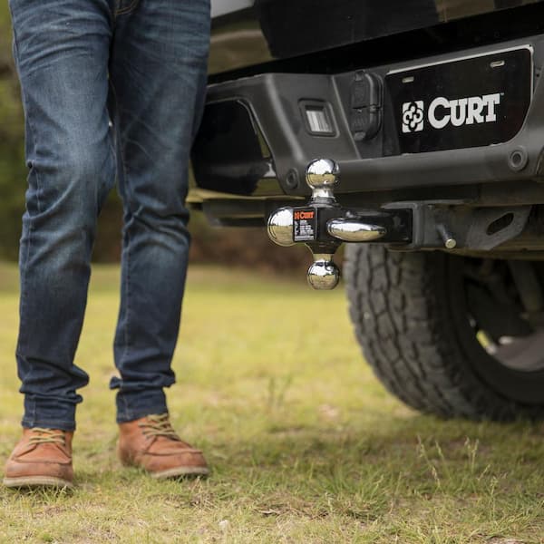 Multi-Ball Trailer Hitch Ball Mount Draw Bar with Hook (2 in. Solid Shank, 1-7/8 in., 2 in. & 2-5/16 in. Chrome Balls)