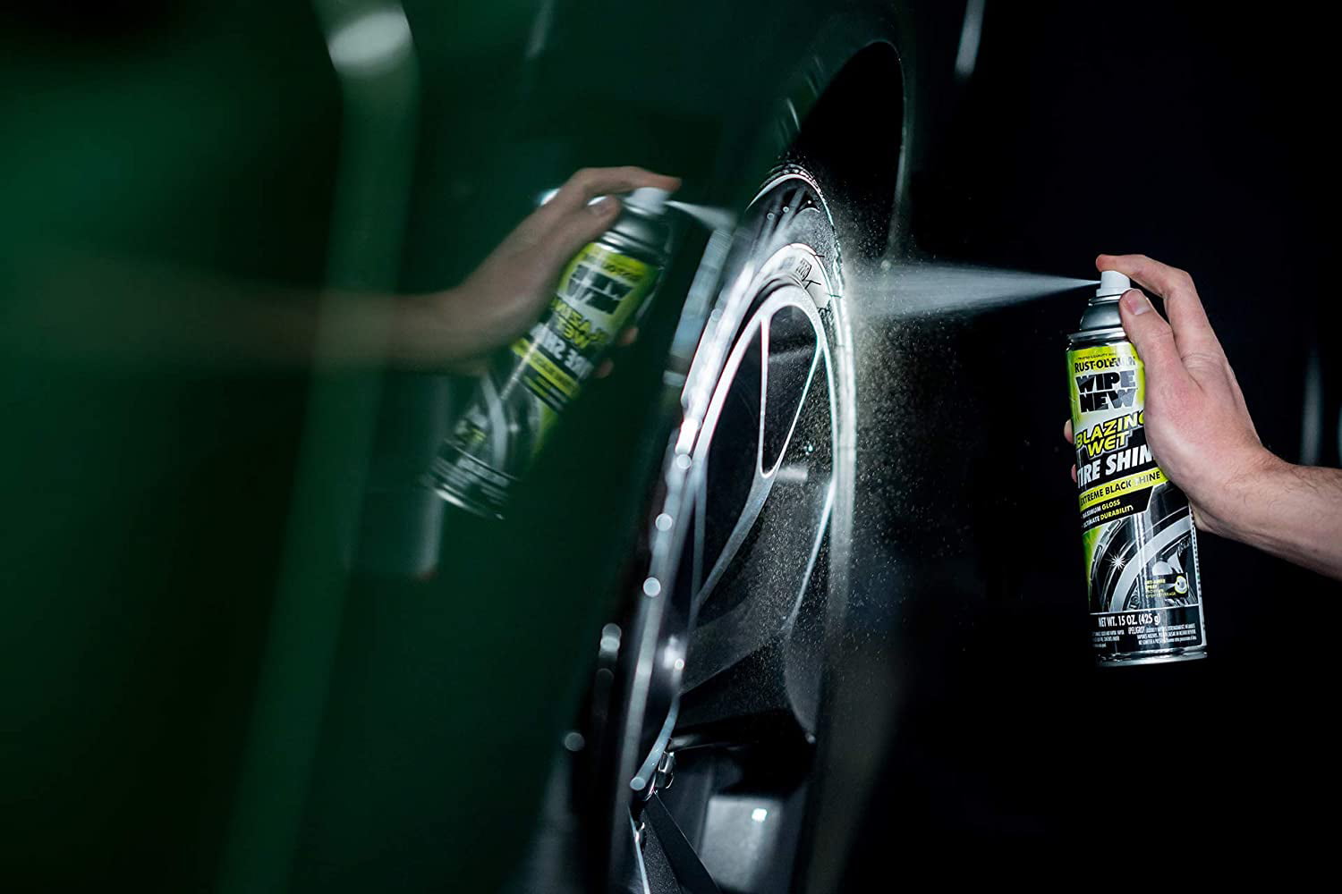 Wipe New Blazing Wet Tire Shine Long Lasting Wax Spray Look Like New Car High Gloss Tire 15 Fl. Oz.