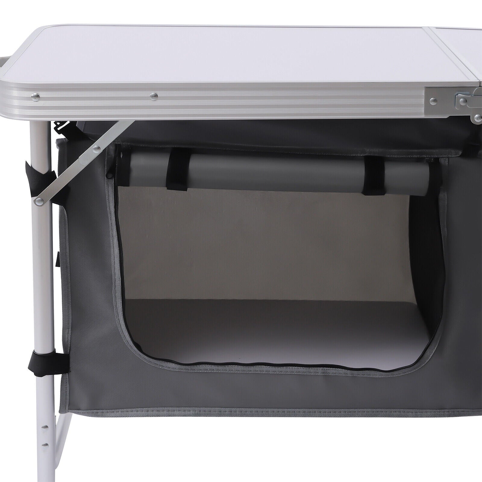 Aluminium Camping Table Kitchen Unit Folding Storage Outdoor Cook Station w/ Bag