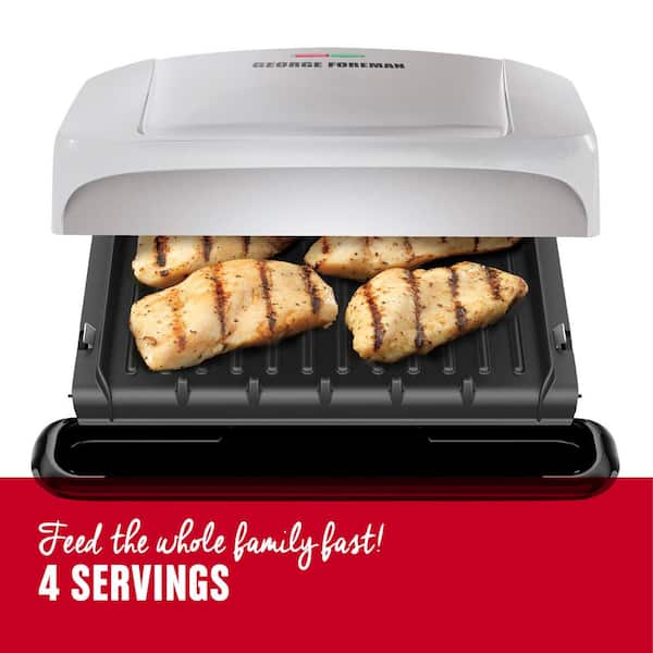 4 Serving Silver Electric Indoor Grill and Panini Press