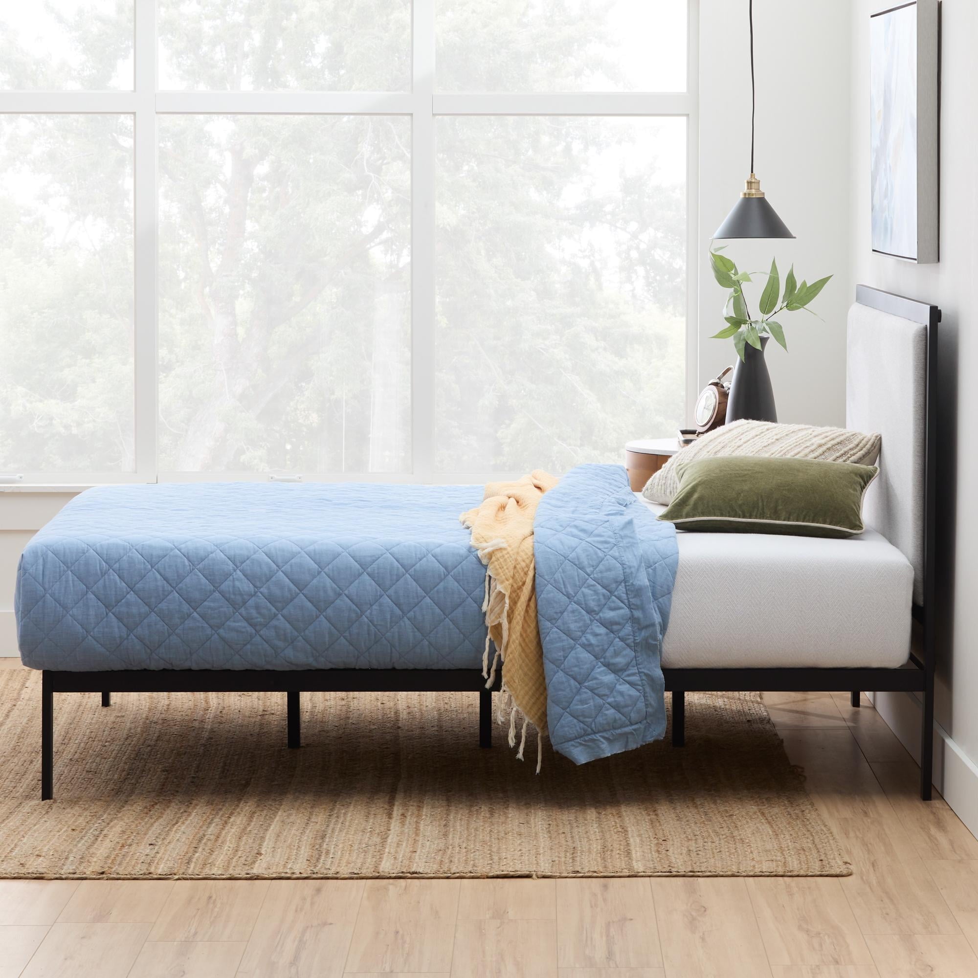 Gap Home Metal Upholstered Bed, Queen, Gray