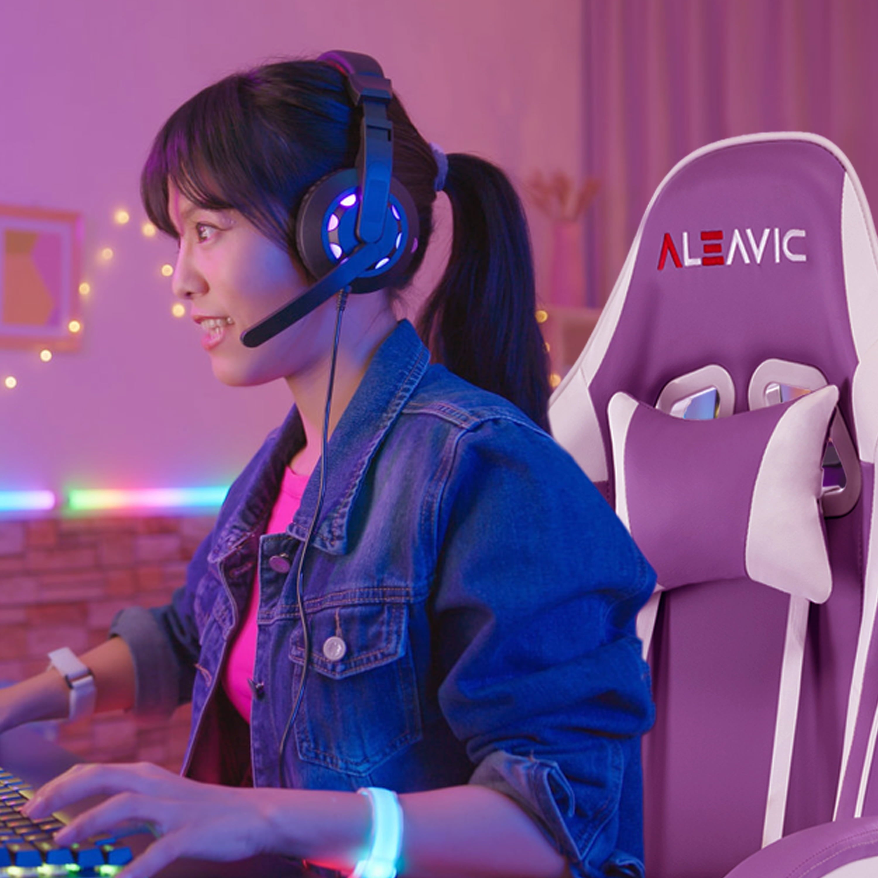 XINMICS Ergonomic Gaming Chair Gaming Massage Chair Massage Function Lying Recliner Seat Home Office Chair