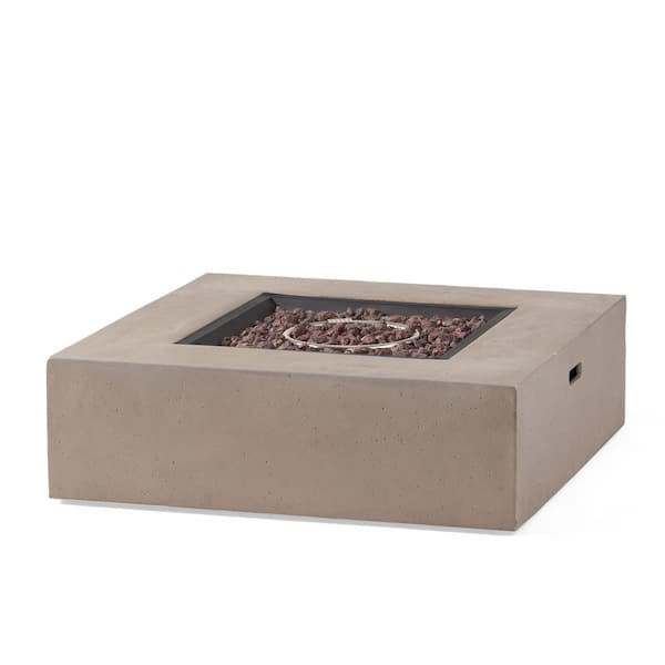 Mayfair Light Gray Square Stone Fire Pit (No Tank Holder)