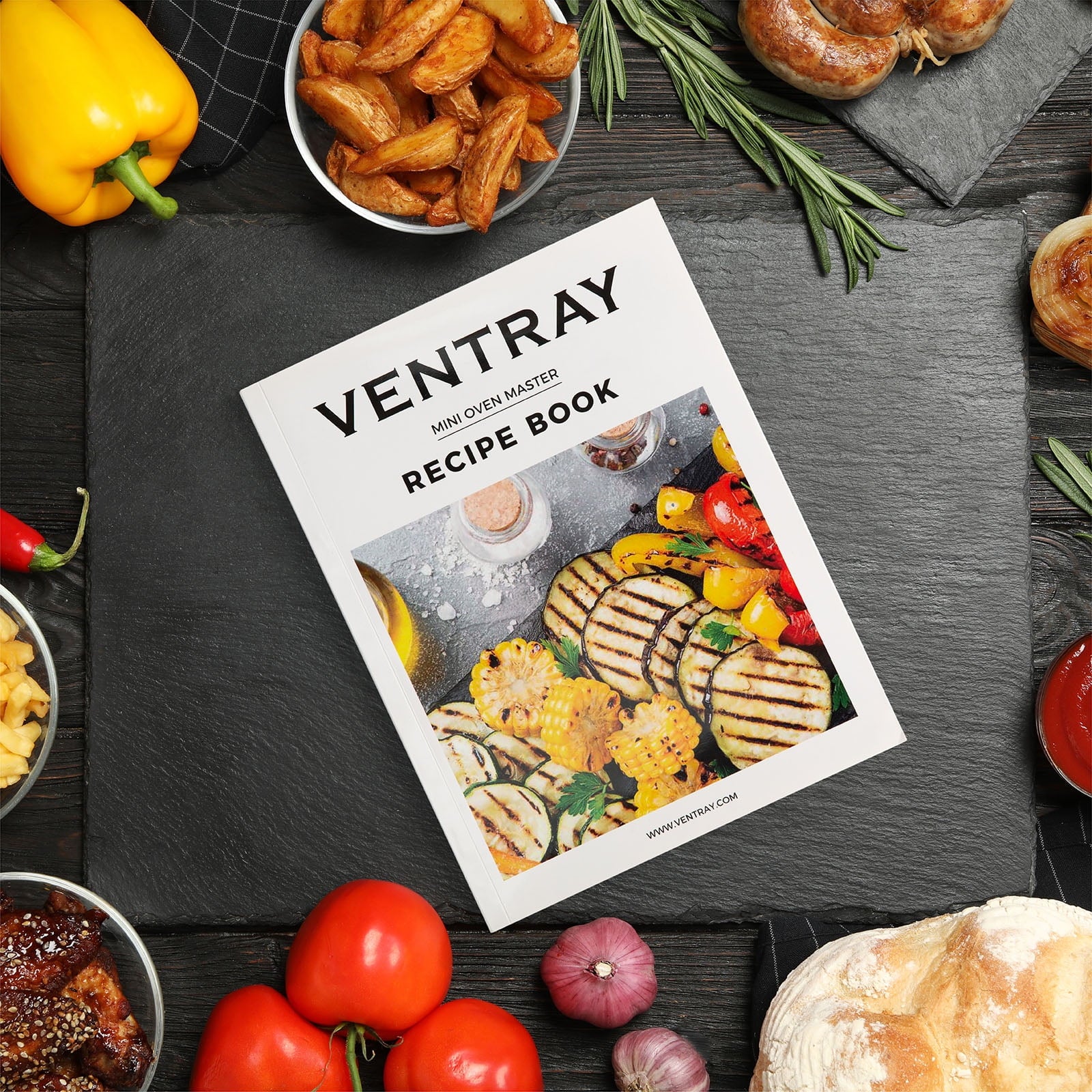 VENTRAY 1700W Convection Countertop Oven, 26QT Electric Air Fryer Toaster , 6 in 1 Oven master, Bake Pan, Broil Rack & Fry Basket included, 12 Cooking Pre-sets