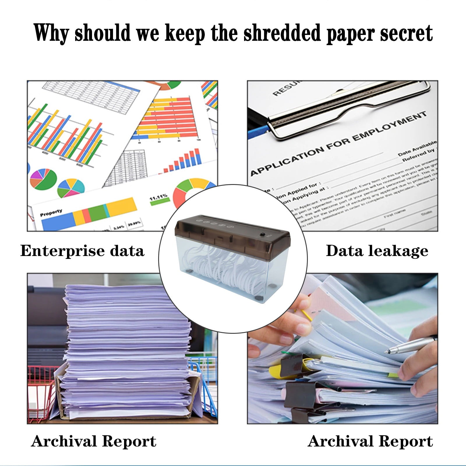 Smart Tech Clearance! Qiaocaity Mini Shredder Paper Electric USB Power Cut Cross Shredding Box Desktop Office,Paper Documents Cutting Tool Shredder