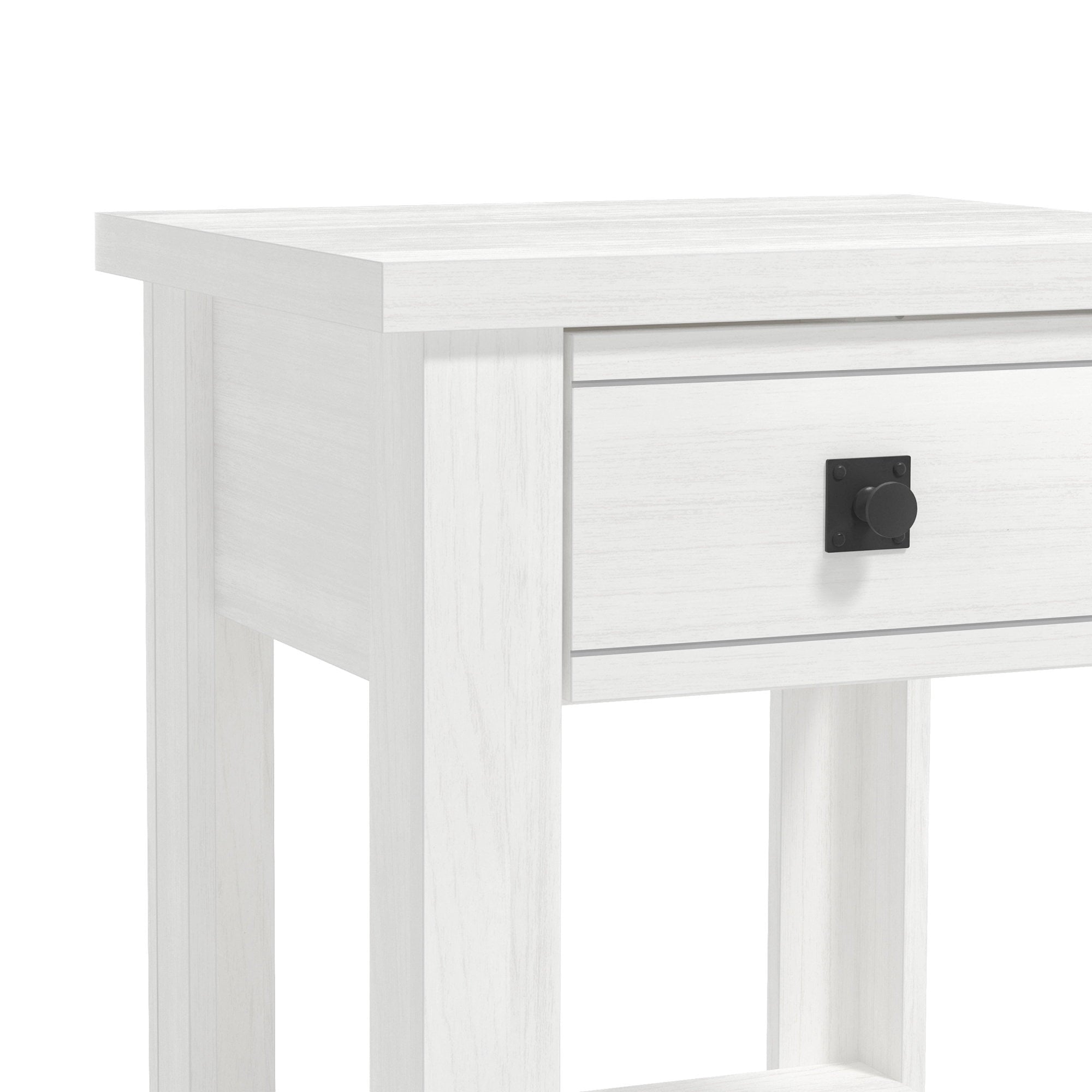 Hillsdale Addison Farmhouse 1 Drawer Nightstand, Set of 2, White