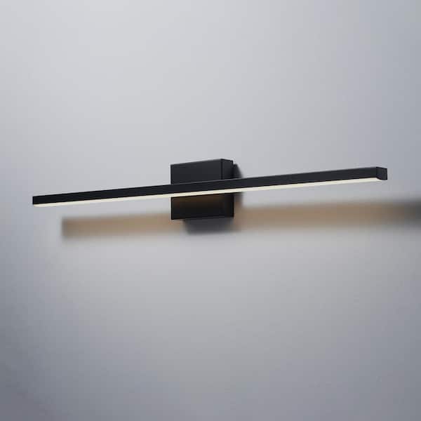 36 in. Matte Black LED Integrated Vanity Light with Frosted Diffuser