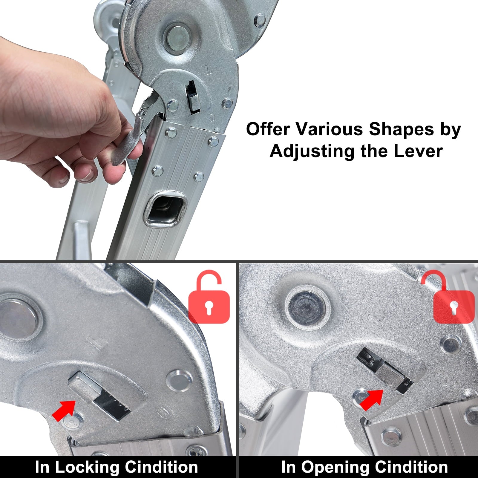 Comie 330lb 12.5ft Multi Purpose Aluminum Folding Step Ladder