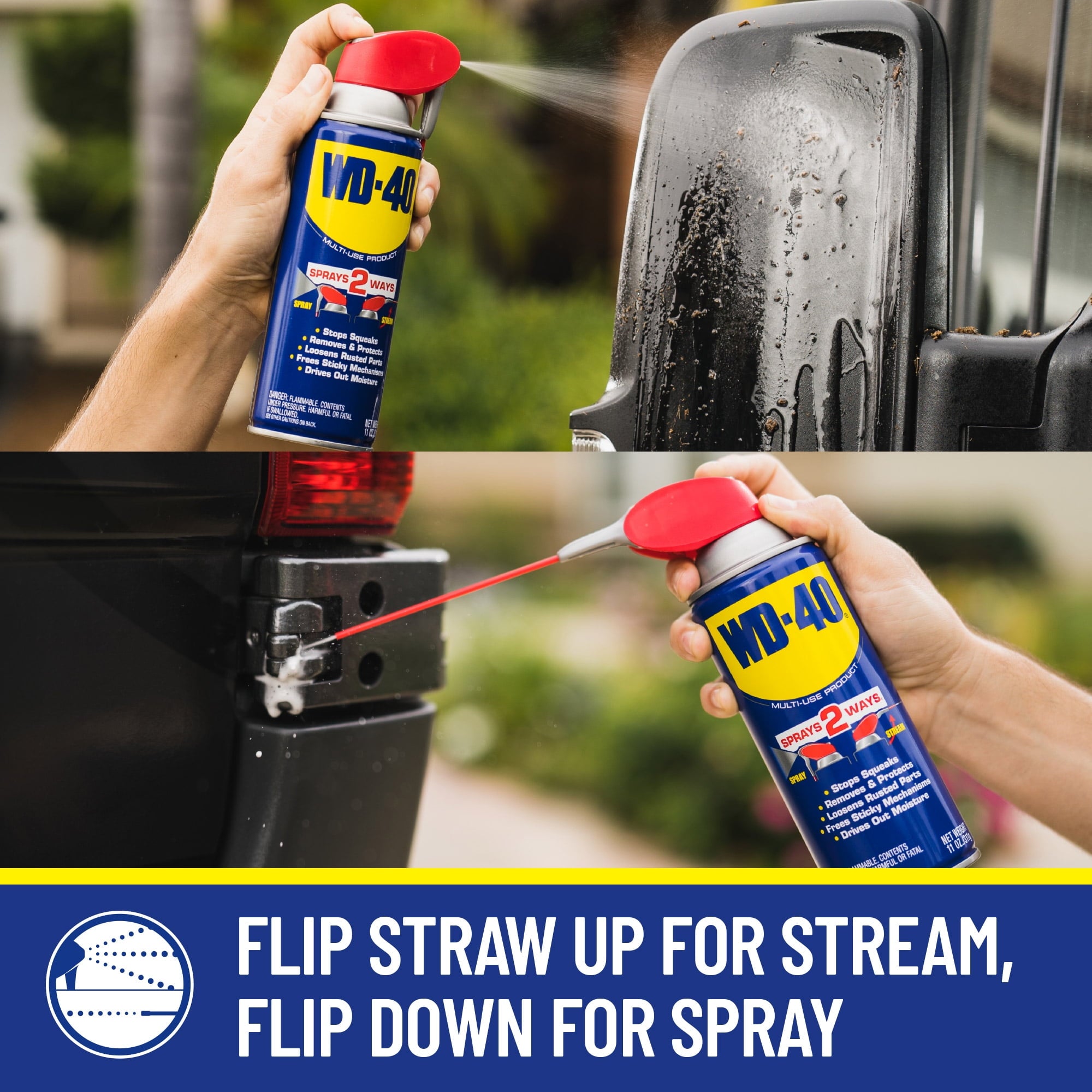 Original WD-40 Formula, Multi-Use Product With Smart Straw Sprays 2 Ways, Multi-Purpose Lubricant Spray, 8 oz.