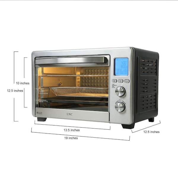 1750W 6-Slice Black and Stainless Steel Convection Toaster Oven with 12-Cook Modes and LCD Digital Screen
