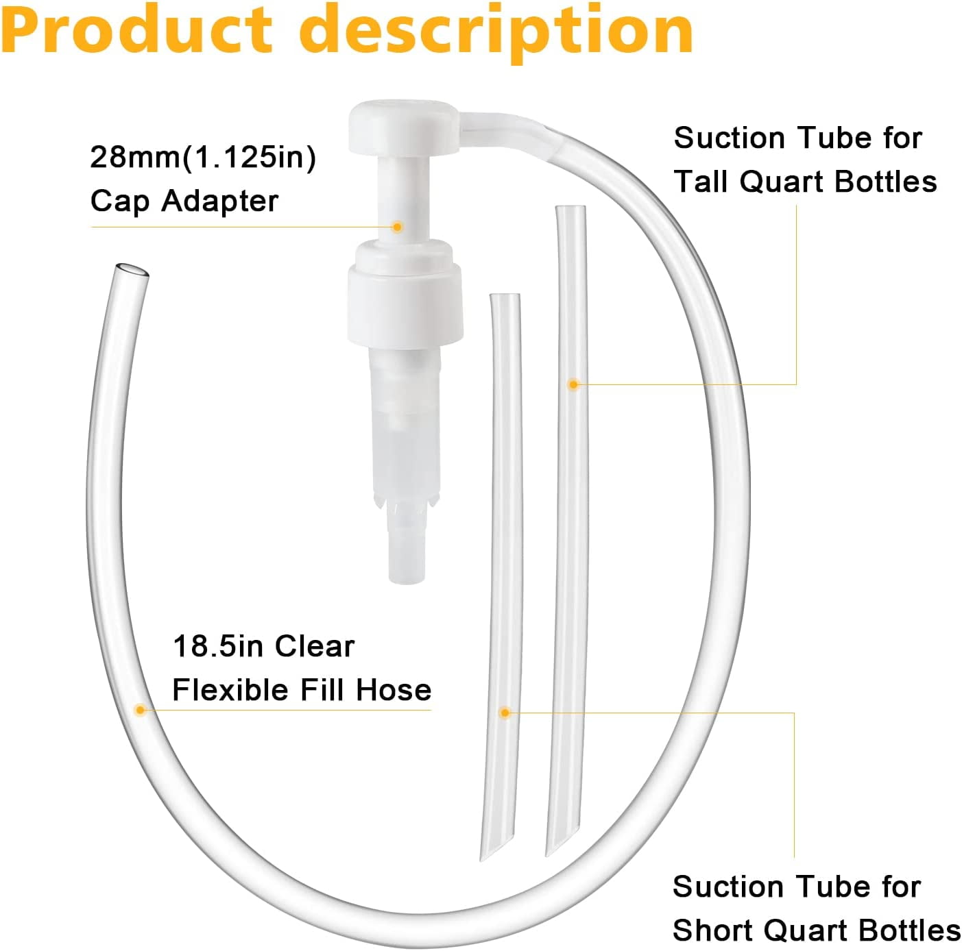 HandReed Fluid Pump for Quart Bottles - 5cc Hand Pump Use for Transfer Gear Oil, Transmission and Differential Fluid, NOT for Red Line Quarts