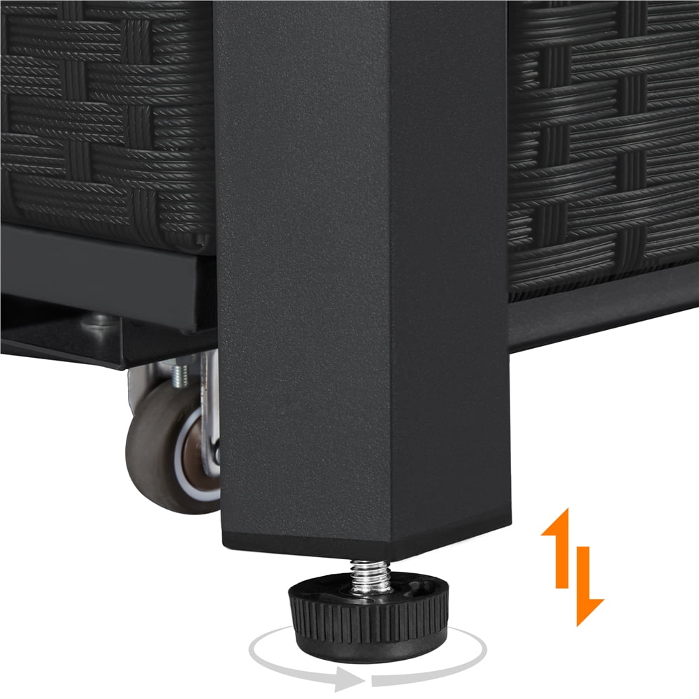 Topeakmart 43'' Propane Fire Pit Table with Tempered Glass Tabletop 50,000 BTU, Black