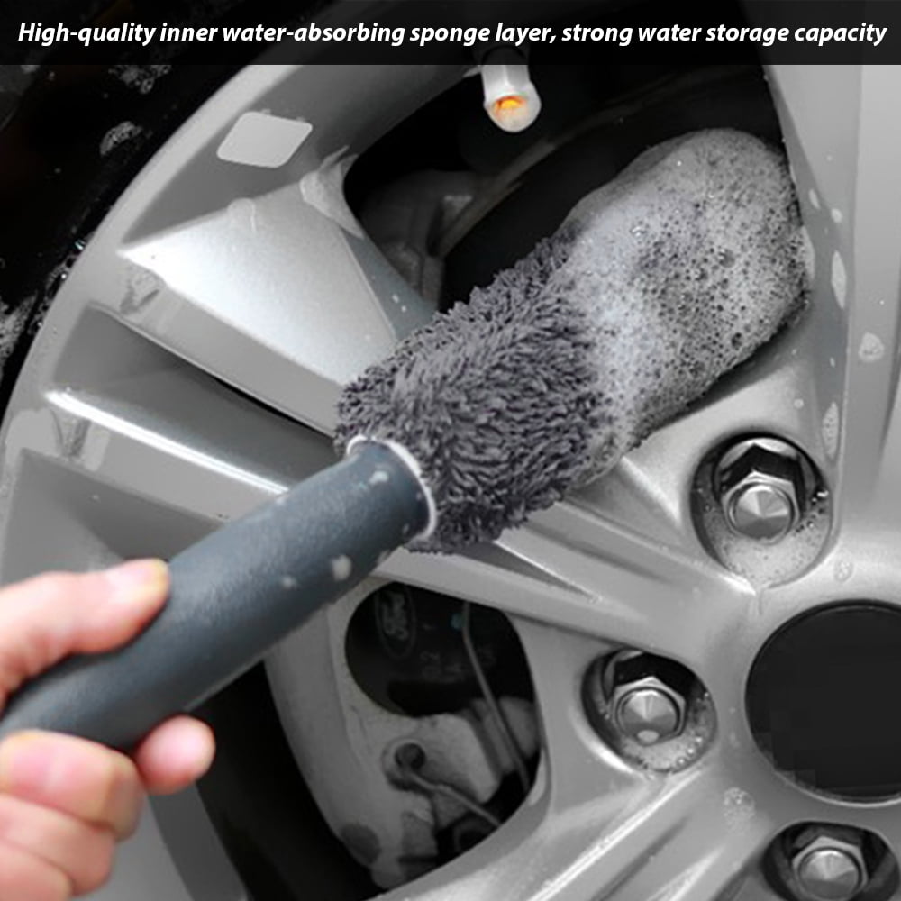 Car Wheel Rim Wash Cleaning Brush Microfiber Tire Duster Cleaner Auto Detailing Washing Tool