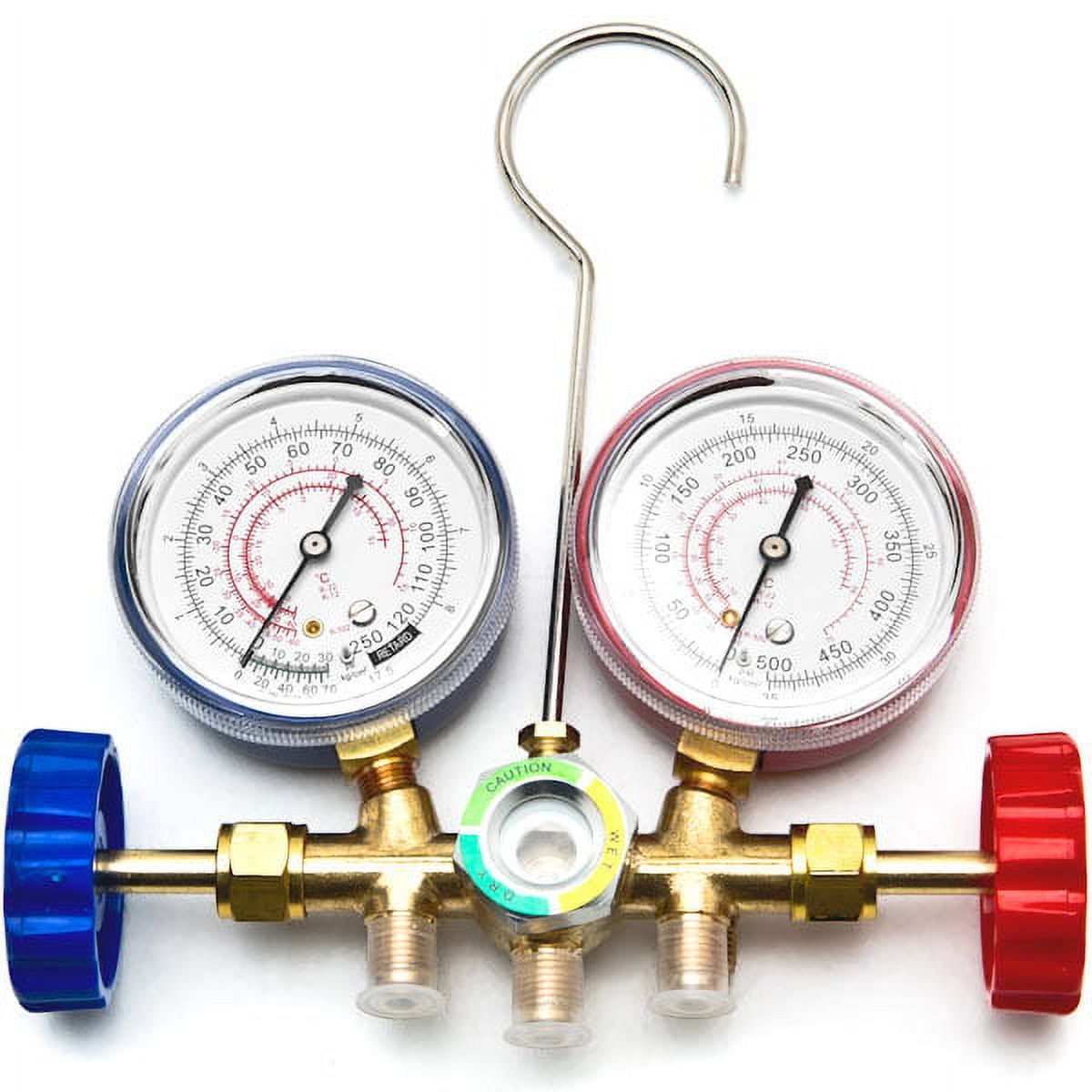 Biltek HVAC R12 R22 R502 A/C Diagnostic Manifold Gauge Kit w/ 3 Color 60