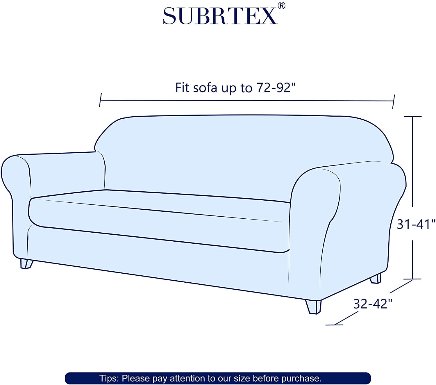 Subrtex Stretch 2-Piece Textured Grid Sofa Slipcover Jacquard Non Slip Couch Cover (Gray, Sofa)