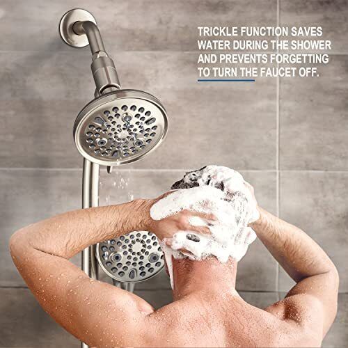 High Pressure Handheld/Rain 82-mode 3-way Shower Head Combo with 25.75" Adjus...