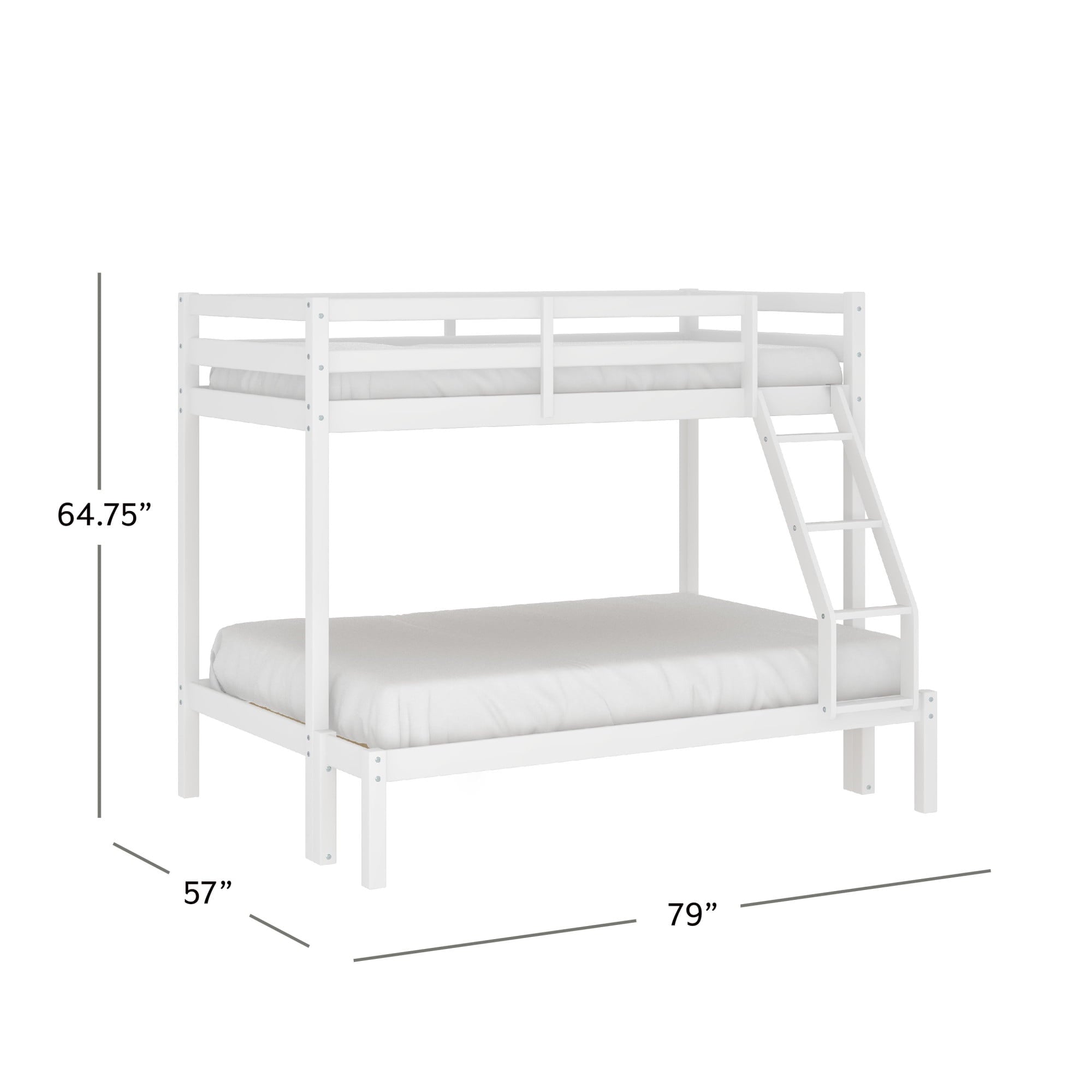 Campbell Wood Twin Over Full Convertible Bunk Bed, White